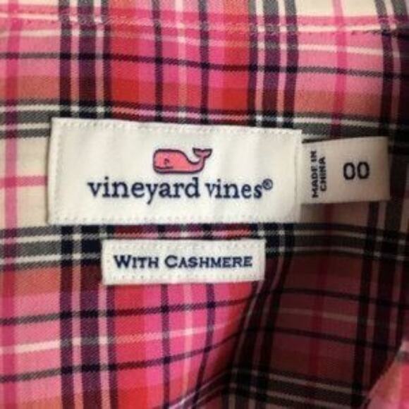 Vineyard Vines Pink Plaid Long Sleeve Button Down Shirt Top  00 - Picture 5 of 6